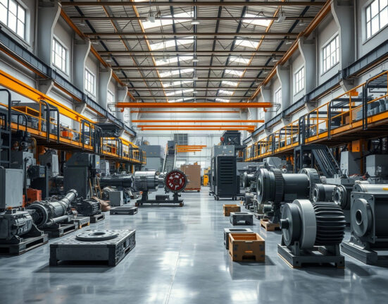 Manufacturing floor with machinery and durable goods components