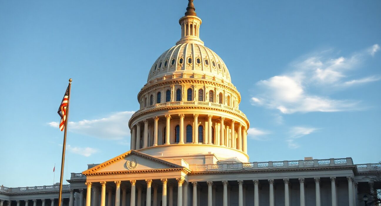 US Capitol building on a clear morning, symbolizing economic stability and dollar strength