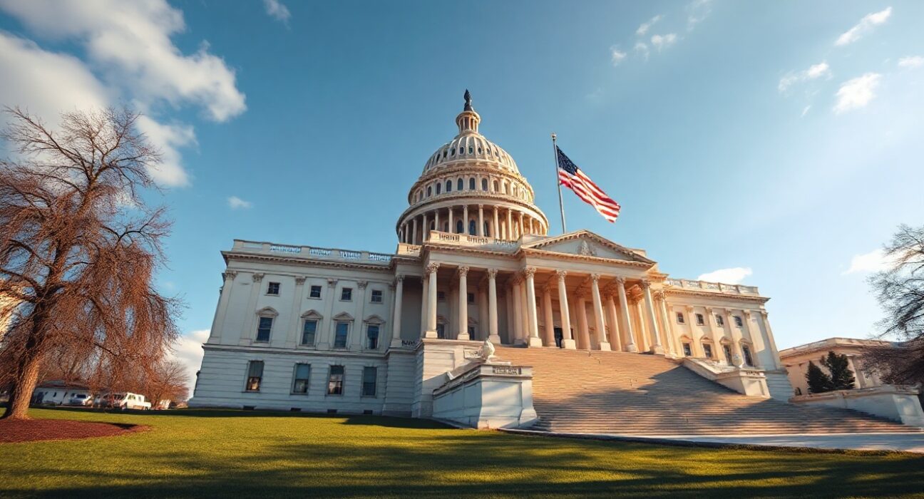United States Capitol building on a clear morning, symbolizing economic growth and GDP report