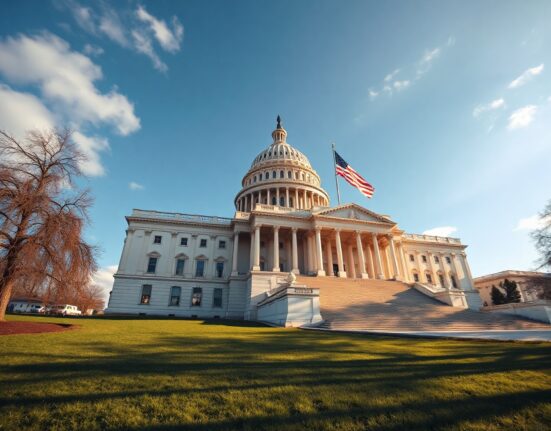 United States Capitol building on a clear morning, symbolizing economic growth and GDP report
