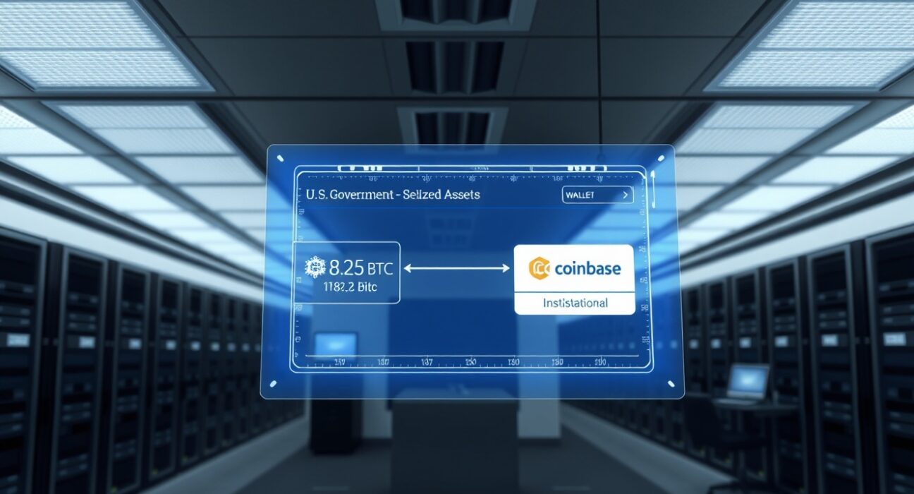 US government Bitcoin transfer to Coinbase Prime from seized Bitfinex hacker funds visualization
