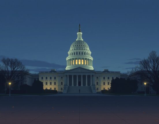 Illustration symbolizing the U.S. government partial shutdown and halted legislative process.