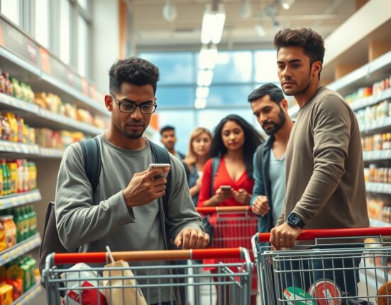 US consumers examining grocery prices amid 3.4% inflation rate concerns in 2025