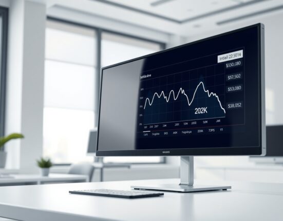 Economic data dashboard showing a decline in US initial jobless claims to 202,000 last week.