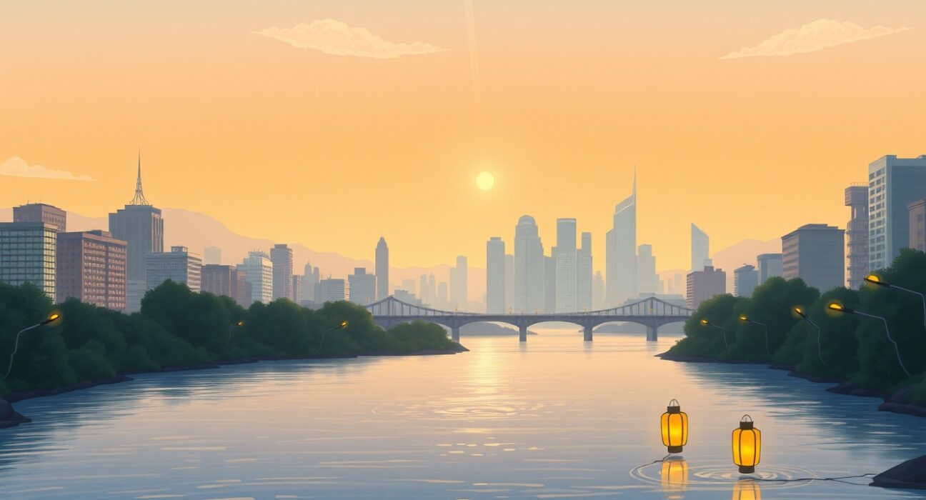 Illustration symbolizing a strong US labor market with declining initial jobless claims data.