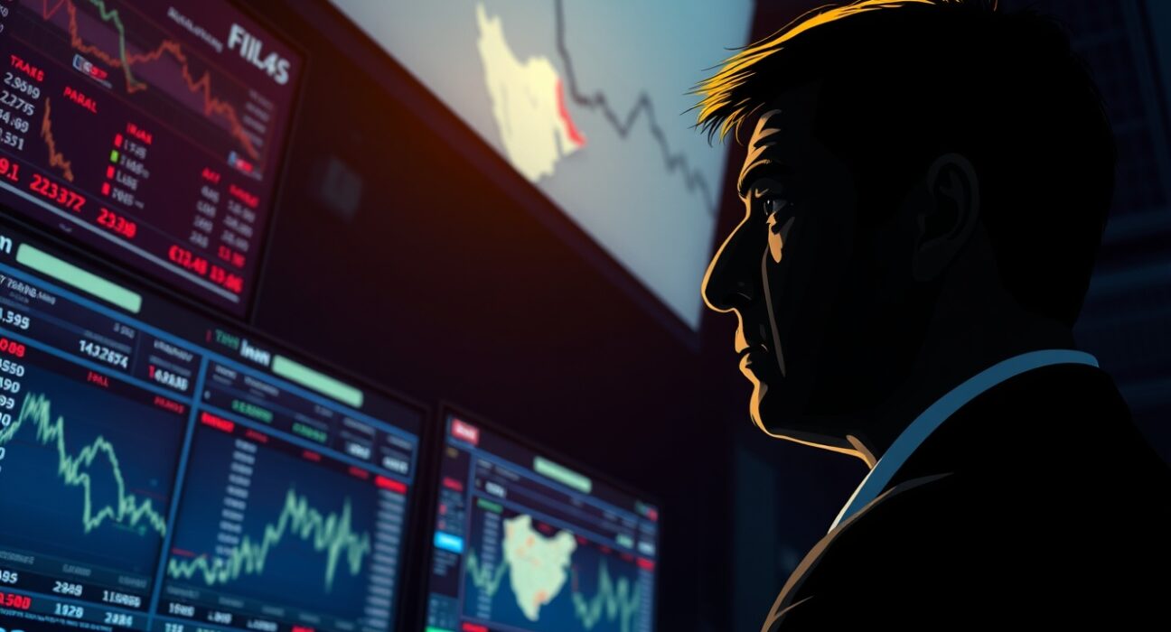 A trader monitors currency markets after the US-Iran ceasefire extension announcement.