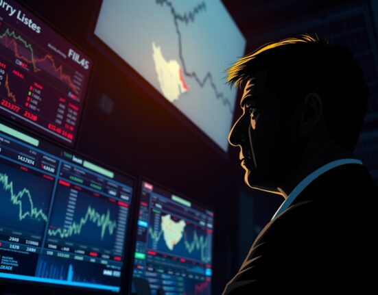 A trader monitors currency markets after the US-Iran ceasefire extension announcement.