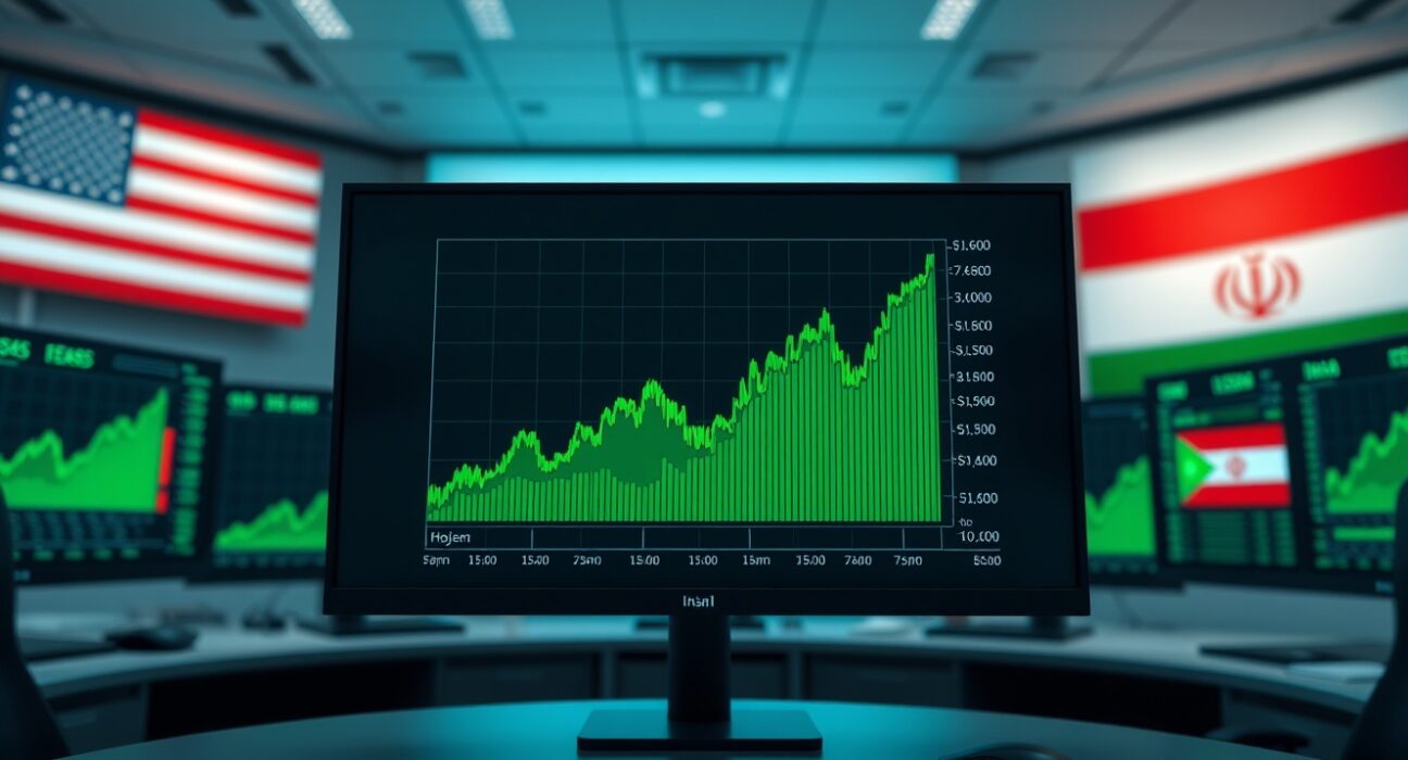 Crypto market relief rally charts showing upward trend after US-Iran pause