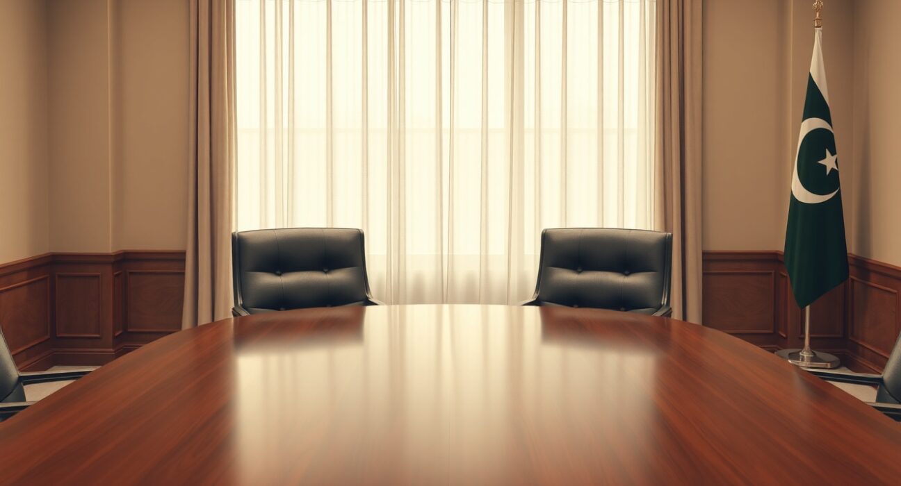 Empty conference room in Islamabad set for US-Iran nuclear talks on July 11