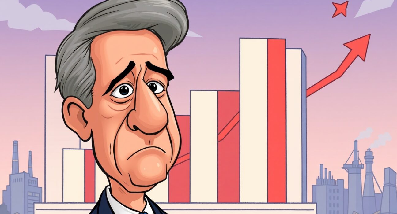 Jerome Powell illustrates near-zero US job growth, signaling economic concerns and potential market shifts.