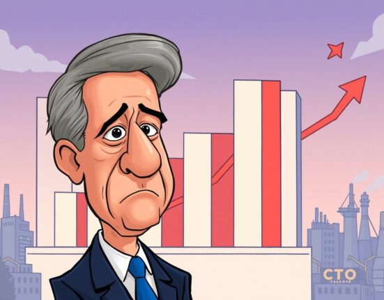 Jerome Powell illustrates near-zero US job growth, signaling economic concerns and potential market shifts.