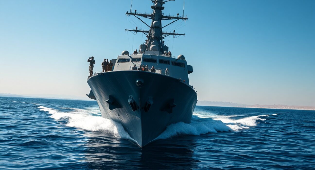 US Navy warship and Marines deployed to the Middle East amid rising regional tensions.