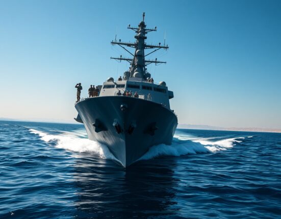 US Navy warship and Marines deployed to the Middle East amid rising regional tensions.