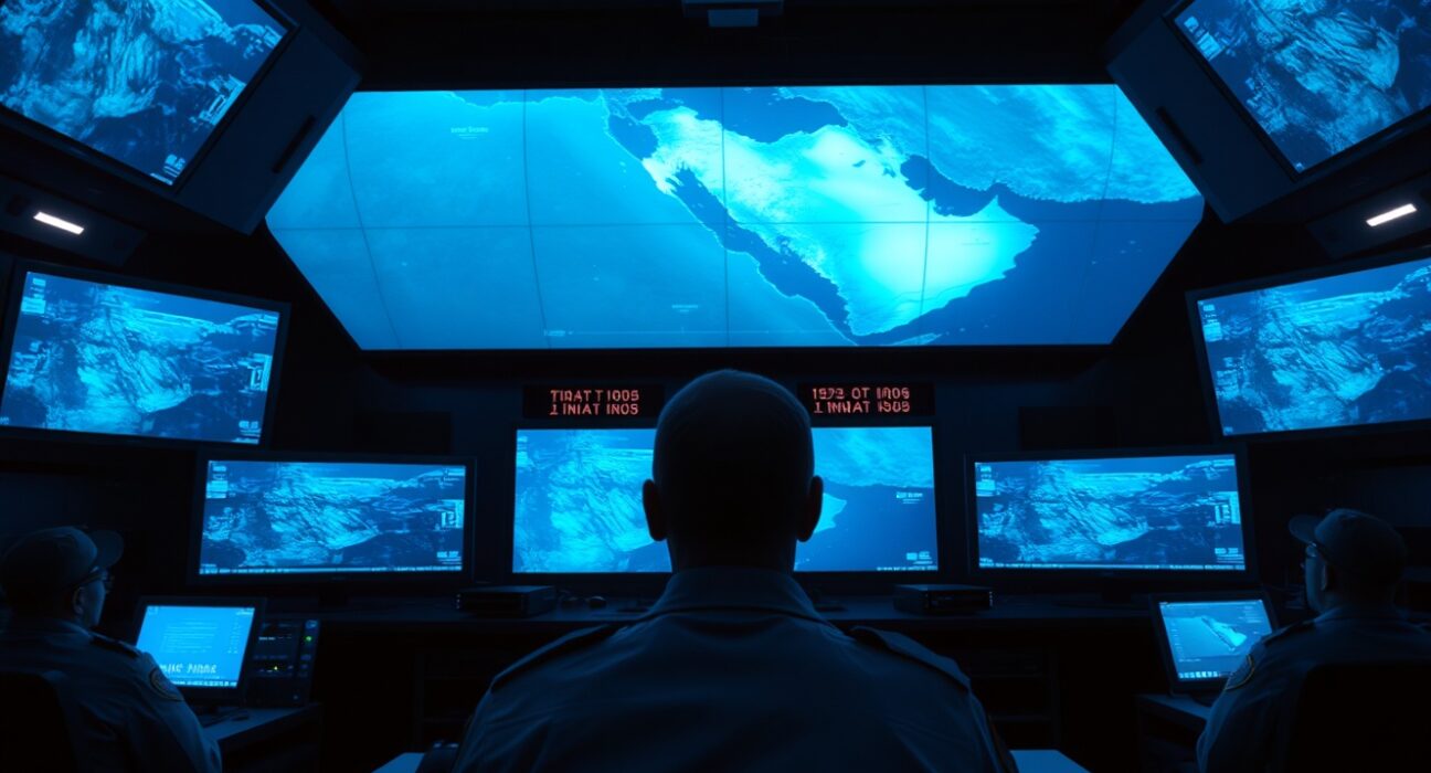 US military command center monitoring operations related to airstrike in southern Iran