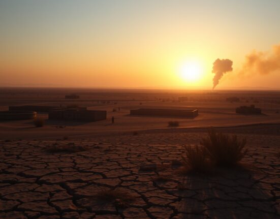 Smoke rises from targeted site in Syrian desert near Iranian-linked military positions after US airstrikes