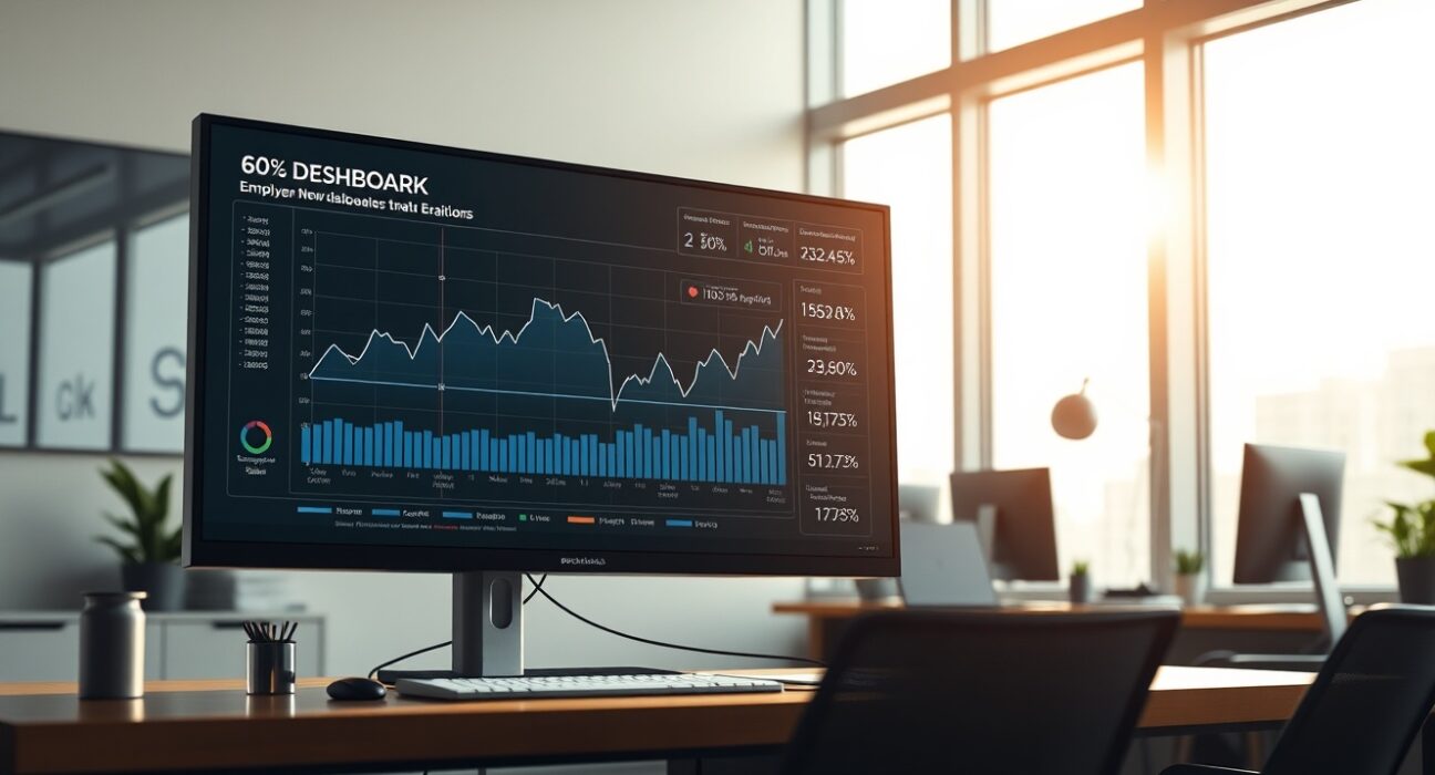 Economic data dashboard showing US payrolls and employment trends analysis supporting Federal Reserve policy decisions