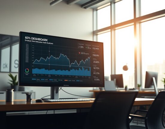 Economic data dashboard showing US payrolls and employment trends analysis supporting Federal
