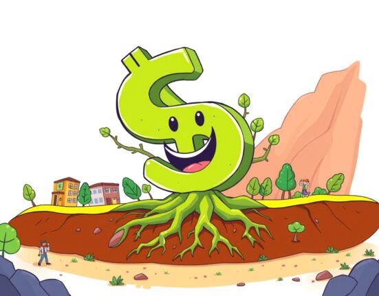 Stunning US Q3 GDP growth illustrated as a thriving economic landscape