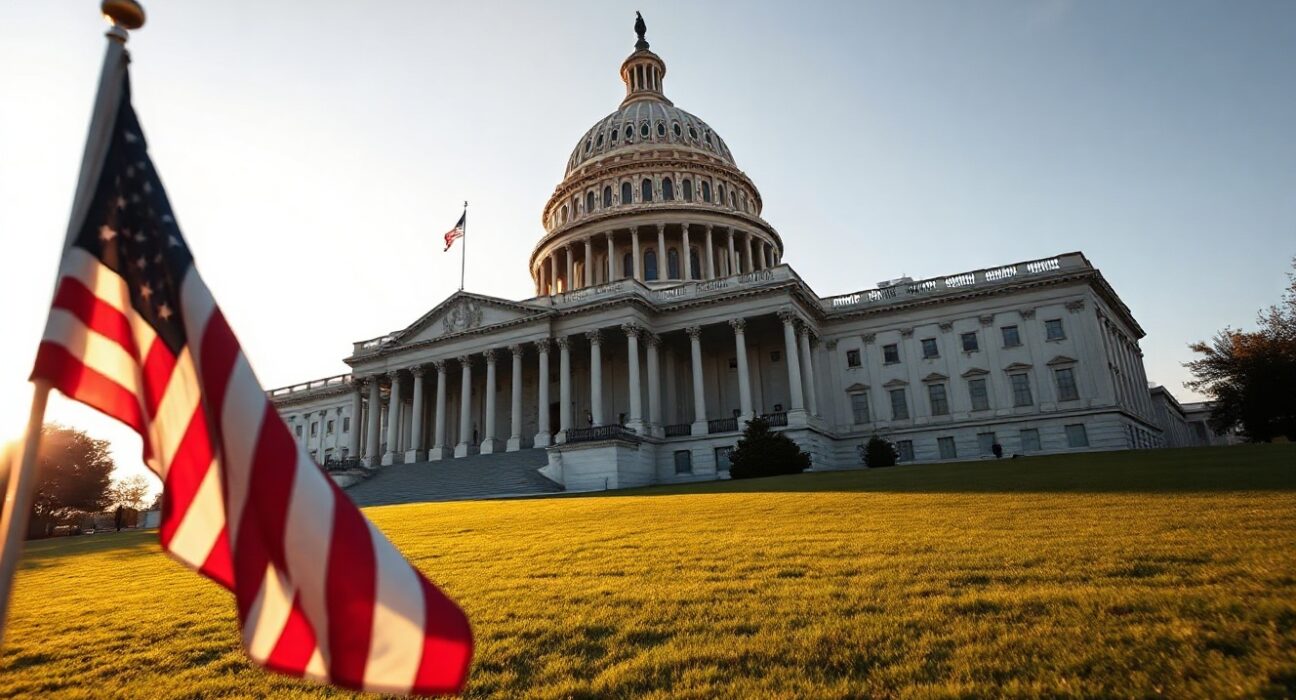 US Capitol building exterior on a clear day, representing the Senate's delayed Clarity Act vote.