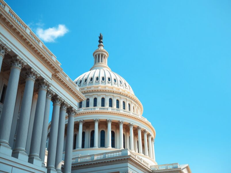 US Capitol building representing Senate action on prediction market insider trading regulations