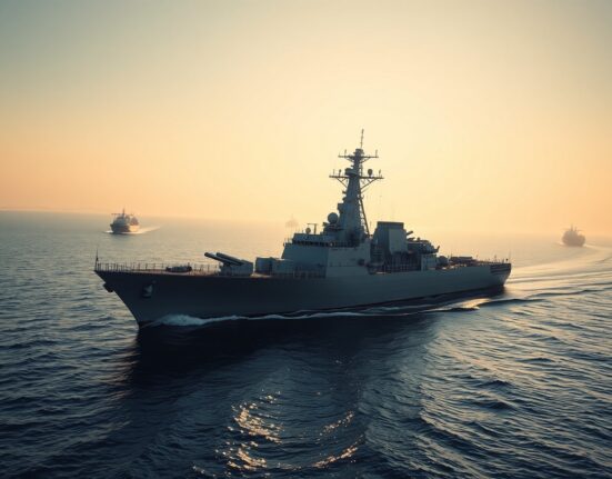 US Navy destroyer sailing in the Strait of Hormuz after US ship hit by Iranian missiles denial