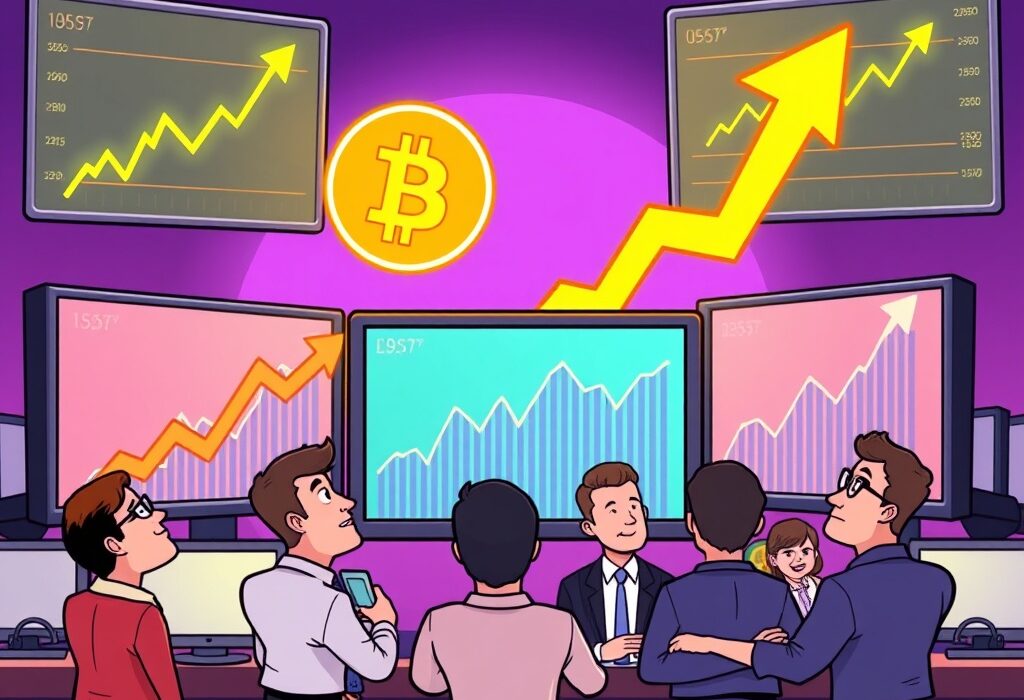 Cartoon illustrating the significant net inflows into US spot Bitcoin ETFs, signaling strong market confidence.
