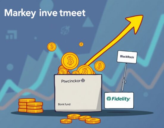 Cartoon illustrating the significant net inflows into US spot Bitcoin ETFs, signaling strong market confidence.