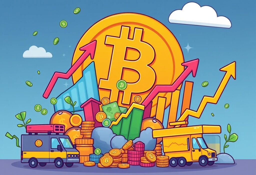 Illustrates the significant net inflows into US spot Bitcoin ETFs, symbolizing renewed investor confidence and market growth.