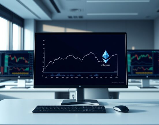 Analysis of the recent U.S. spot Ethereum ETF outflow showing a declining trend on a financial chart.