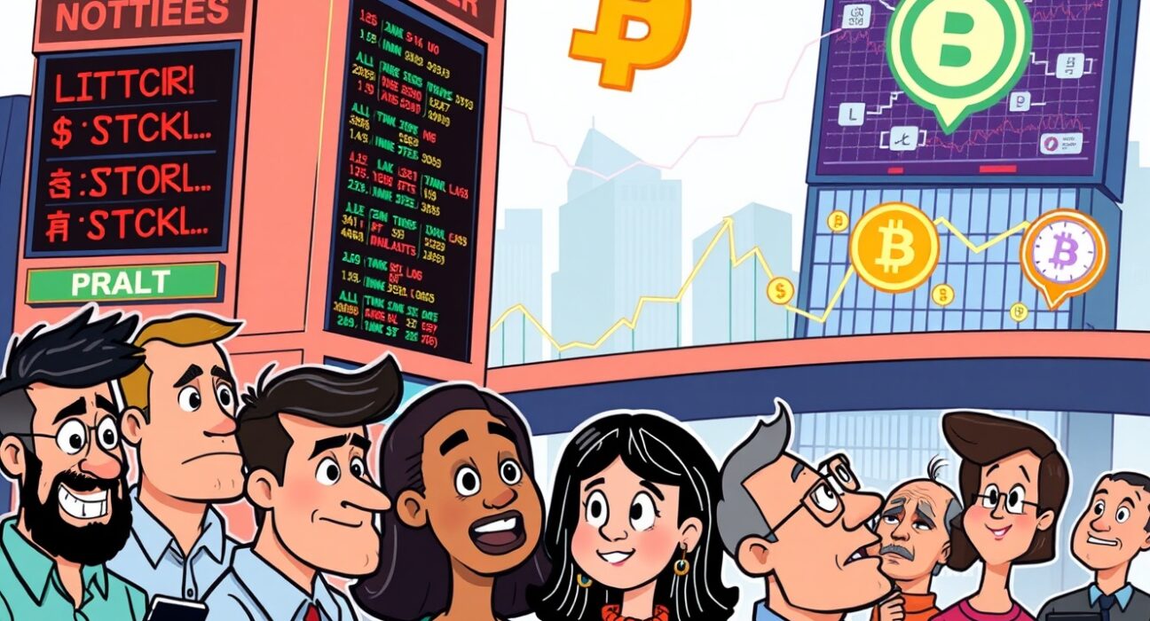 Chart showing a decline in the US stock market, prompting investors to consider its potential impact on cryptocurrency portfolios.