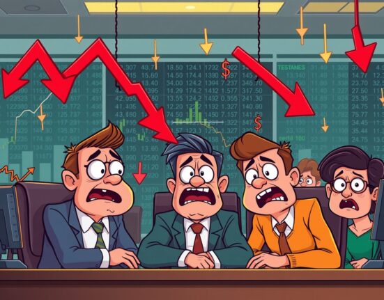 U.S. stocks extend losses showing worried investors monitoring falling market charts