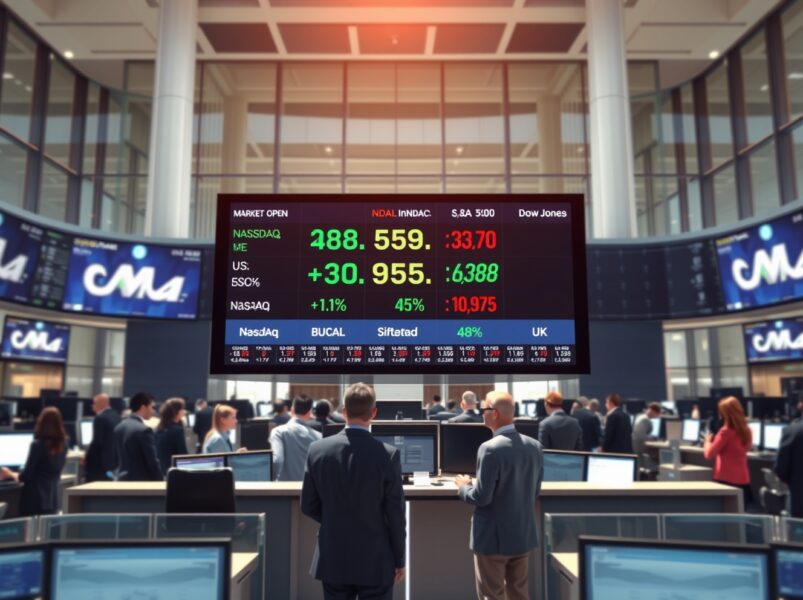 US Stocks Mixed at Open: S&P 500 and Nasdaq Edge Higher as Dow Slips