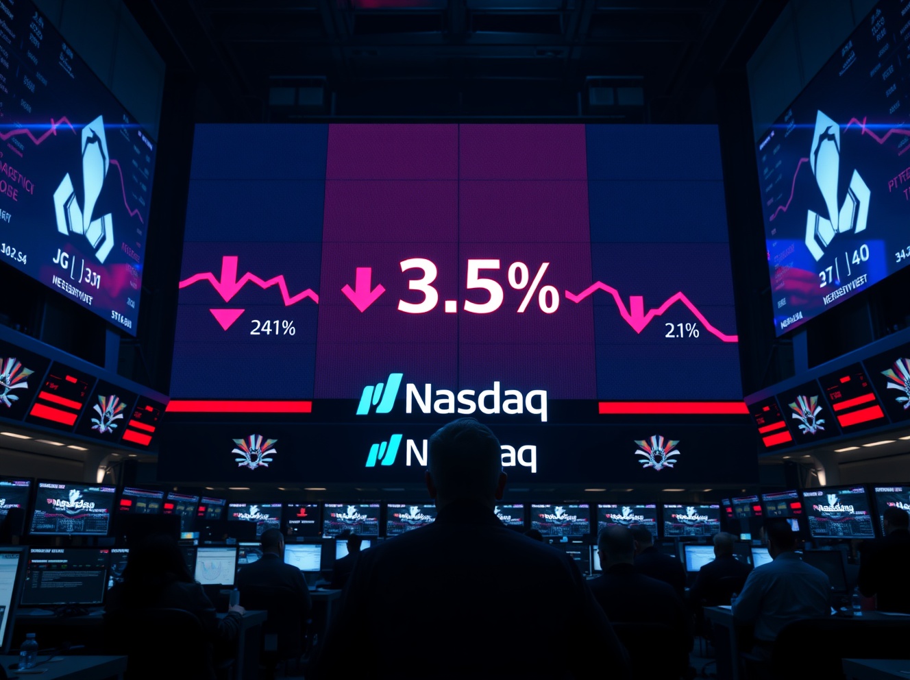 US Stocks Tumble: Nasdaq Losses Widen to 3.5% in Broad Sell-Off