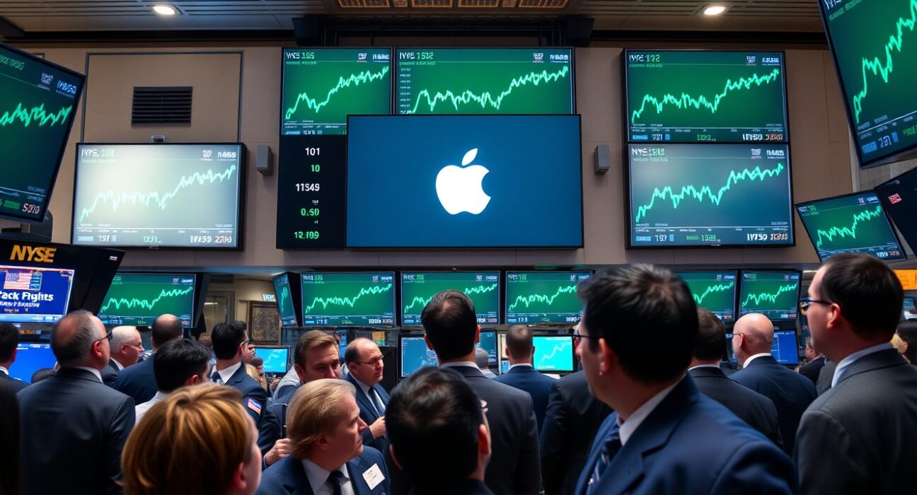 US stocks open higher as Apple stock surges 2.7% in early trading, signaling investor confidence.