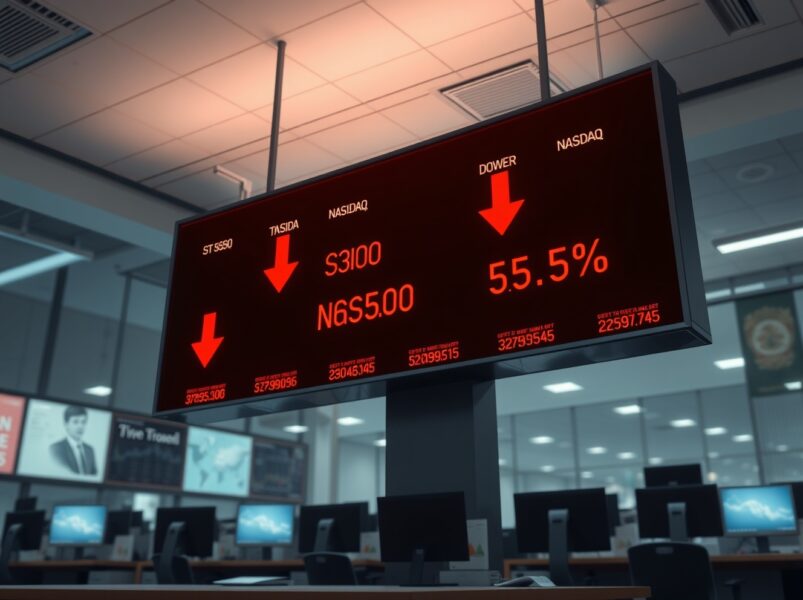 US Stocks Open Lower: S&P 500, Nasdaq, and Dow Jones Fall as Investor Sentiment Sours