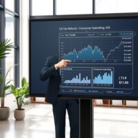 Economic analyst presents Standard Chartered research on US tax refund impact on consumer spending and economic growth