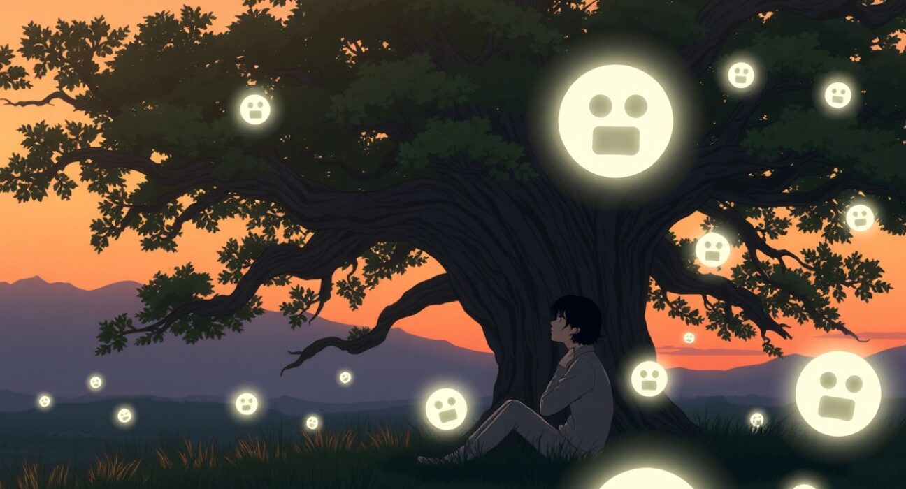 U.S. teenagers using AI chatbots for emotional support and mental health advice, illustrated in Ghibli style