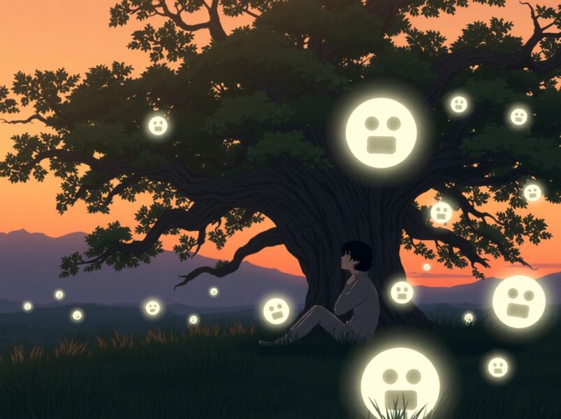 U.S. teenagers using AI chatbots for emotional support and mental health advice, illustrated in Ghibli style