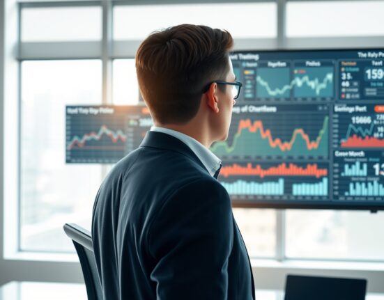 Analyst reviewing data on US trade investigations and policy uncertainty from Commerzbank.
