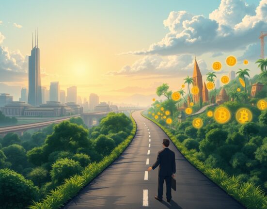 U.S. Treasury Secretary Scott Bessent's ultimatum on crypto regulation and the CLARITY bill, visualized as a symbolic choice.