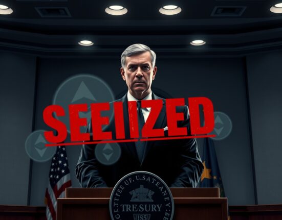 US Treasury Secretary Scott Bessent announces seizure of Iranian crypto assets during Operation Economic Fury press briefing.