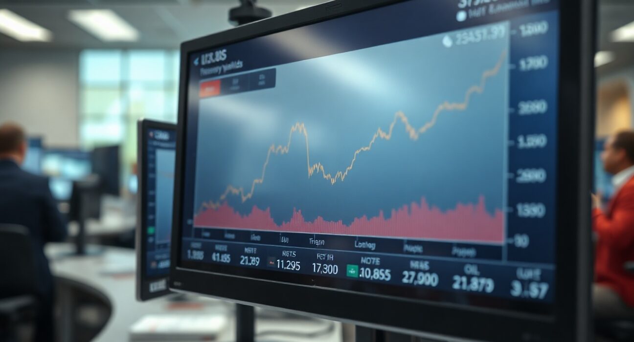 Chart showing rising US Treasury yields and oil prices