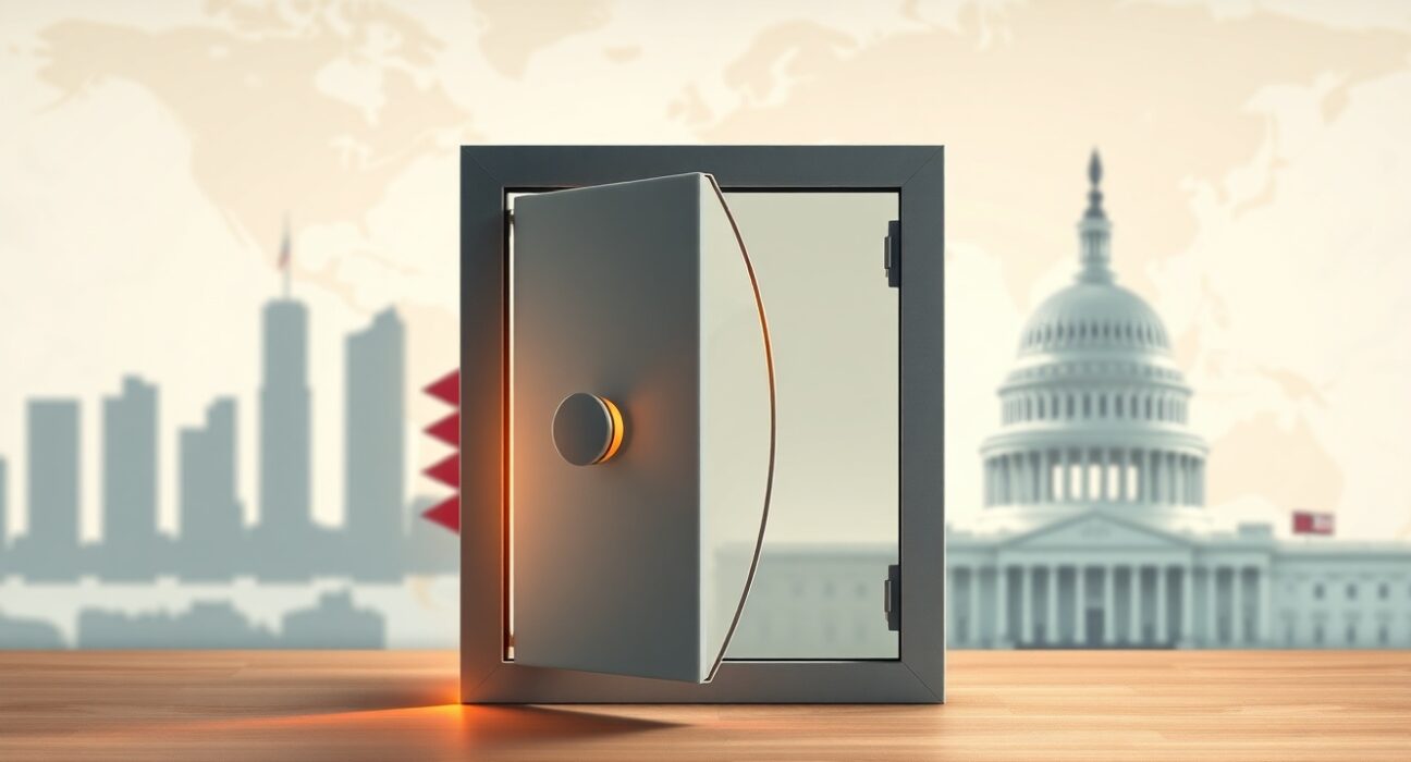 Symbolic representation of the U.S. decision to unfreeze Iranian financial assets held overseas.