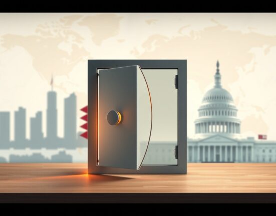 Symbolic representation of the U.S. decision to unfreeze Iranian financial assets held overseas.