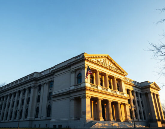 U.S. Treasury building in Washington, D.C., as Treasury Secretary Bessent signals possible further yen intervention.