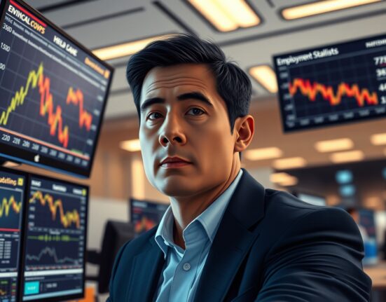 Financial analyst monitoring US Treasury yields and labor data affecting Federal Reserve policy decisions