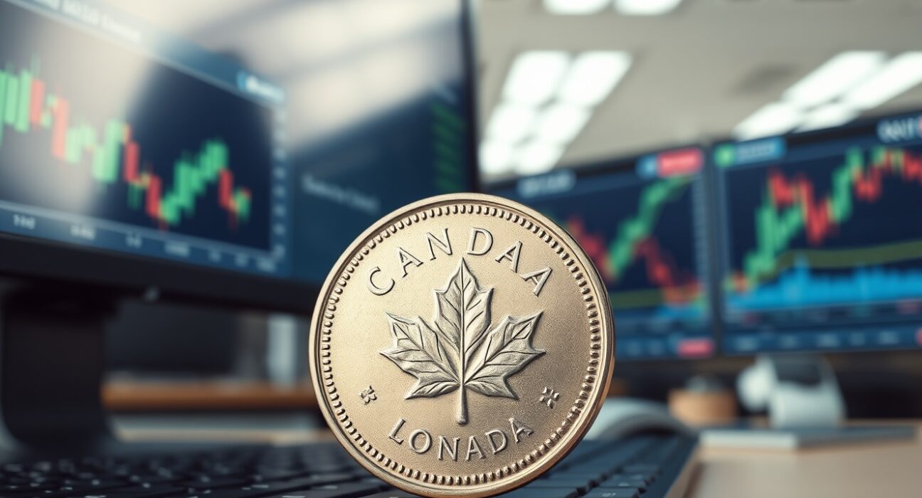 Canadian Dollar coin representing USD/CAD exchange rate strength amid shifting yield differentials