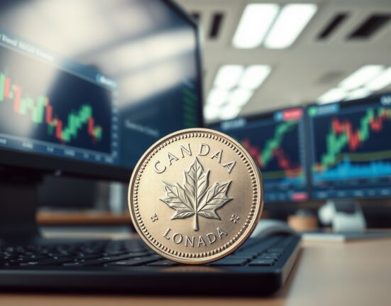Canadian Dollar coin representing USD/CAD exchange rate strength amid shifting yield differentials