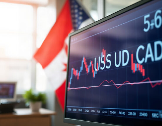 USD/CAD price chart approaching 20-day EMA amid US-Canada trade dispute
