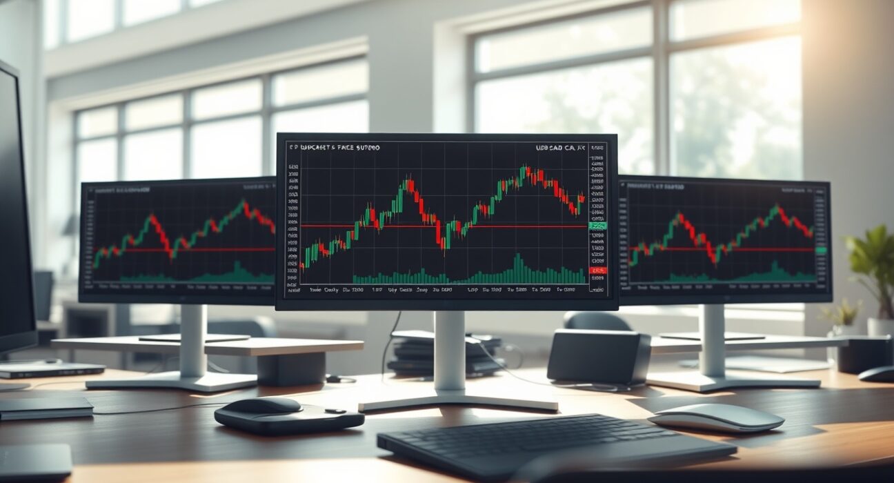 USD/CAD currency pair testing critical 1.3700 support level on trading desk monitors